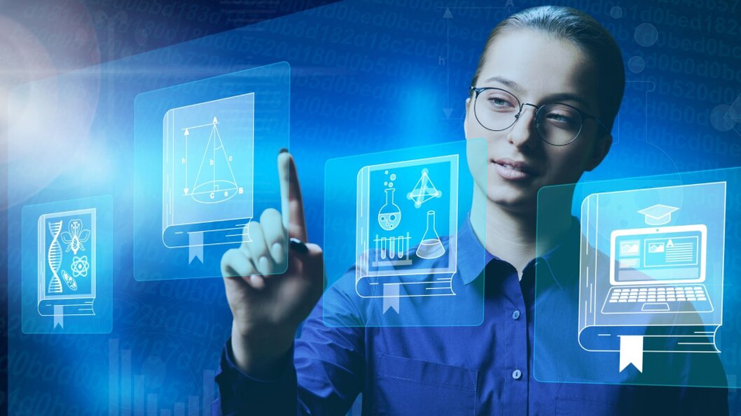 Graph trending upward with small shops icons